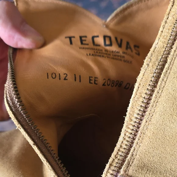 Tecovas Suede Short Western Boots in Tan - Picture 3 of 6